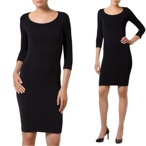Wolford Black Barcelona Seamless Knit Knee Length Dress LBD